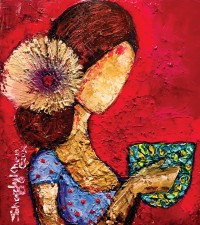 Shazly Khan, My Cup Of Tea, 20 x 20 Inch, Acrylic on Canva, Figurative Painting, AC-SZK-038